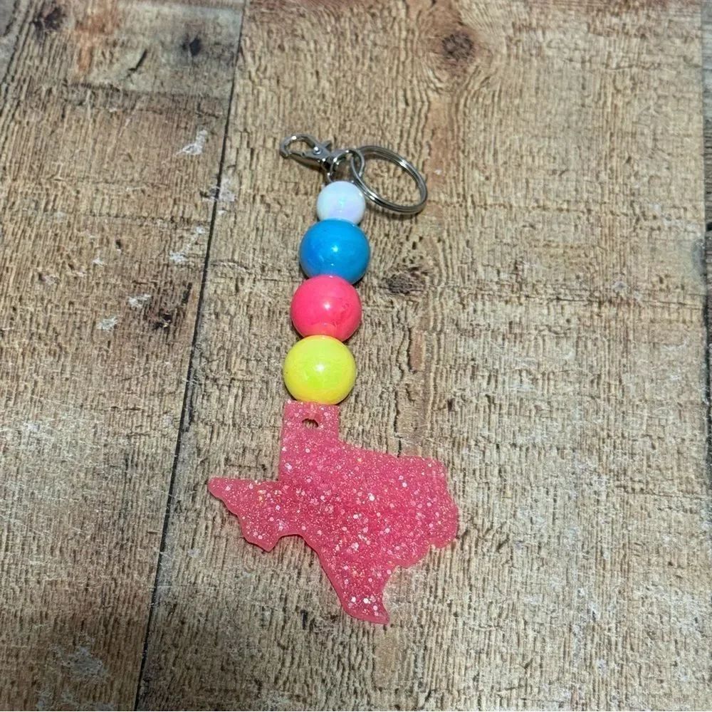 Texas resin keychain handmade